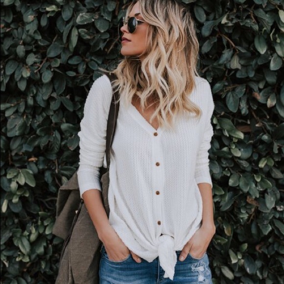 Out From Under Jojo Oversized  Button-Front Top - Picture 4 of 8